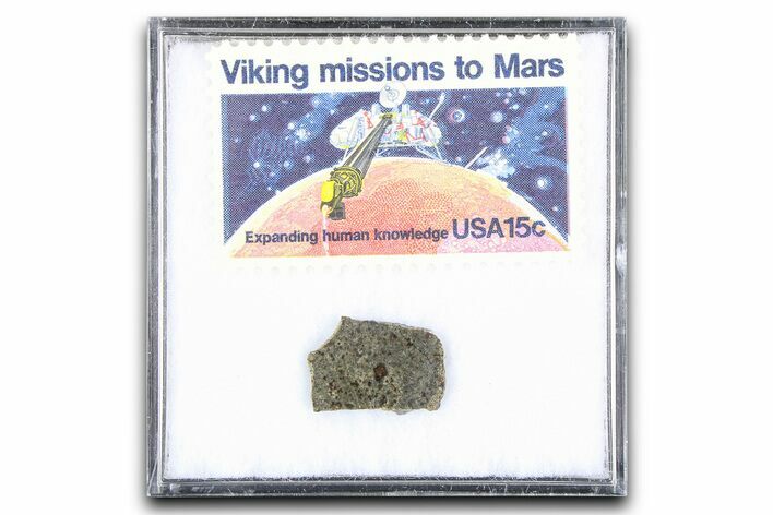 Martian Meteorite ( g) Slice - With Viking Mission Stamp #383238